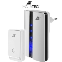 Stijlvolle zwarte of witte draadloze deurbel Malatec